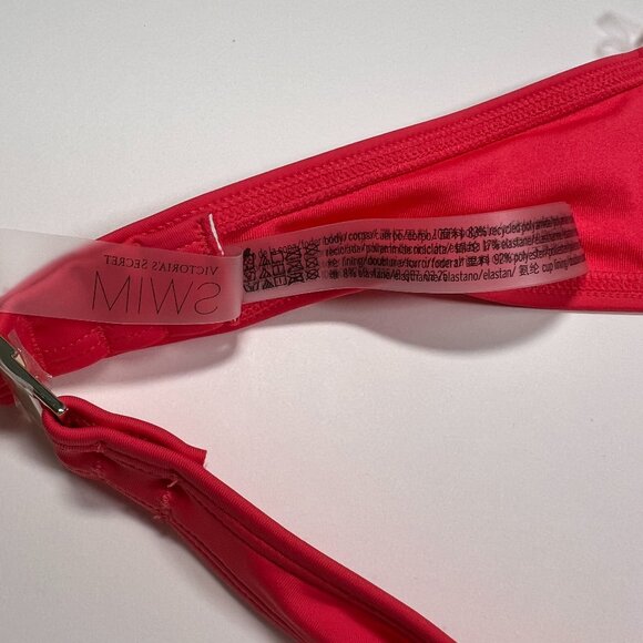 Victoria Secret 38DDD Twist Front Push Up Bikini Top Underwire Textured Red - Picture 8 of 8